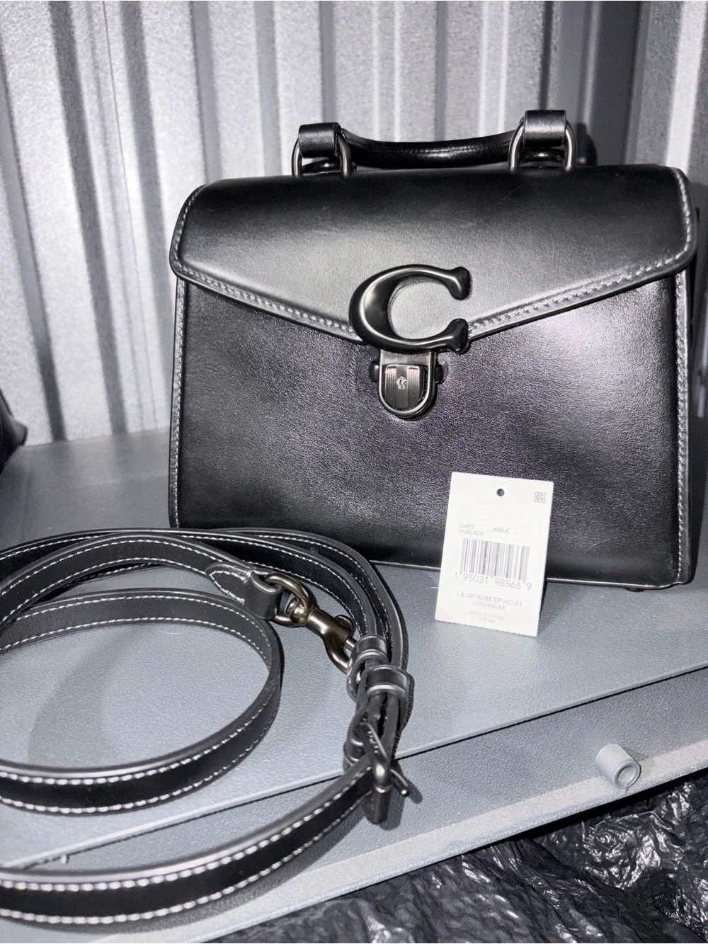 Black SAMMY  Top-Handle 21 with Signature 'C' Closure